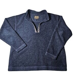 Sierra Sport Vintage Textured Mohair Blend Cozy Blue Sweater Ribbon Detail XL